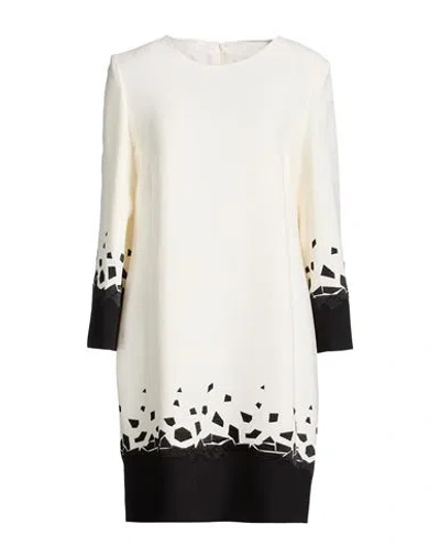 Roberto Quaglia Woman Mini Dress White Size 12 Viscose, Wool In Neutral