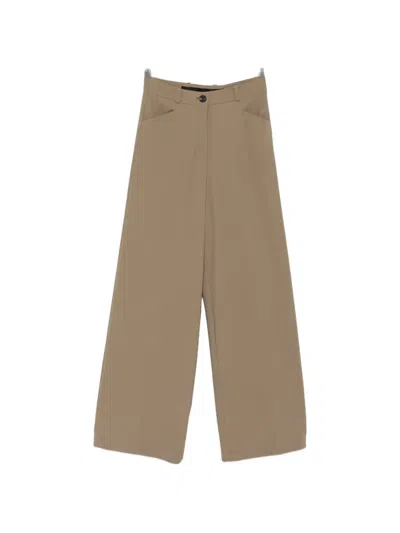 Roberto Ricci Designs Buttoned Palazzo Pants In Brown