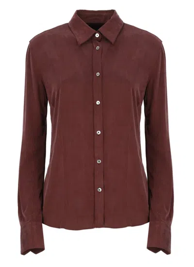 Roberto Ricci Designs Cupro Wom Shirt In Burgundy