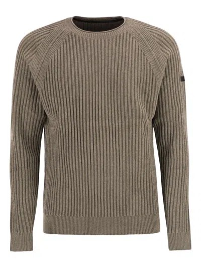Roberto Ricci Designs Raglan-sleeve Ribbed Sweater In Brown