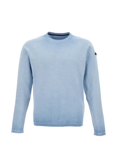 Roberto Ricci Designs Shirty Ice Round Knit Sweater In Blue