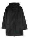 Roberto Ricci Designs Velour Neo Buttoned-hooded Coat In Black