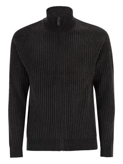 Roberto Ricci Designs Velvet Rave Zip-up Cardigan In Black