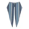 Roberto Sanchez Stripe  Olga Crop Top X Pointy Neck Tie - Blue In Blue