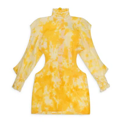 Roberto Sanchez Tie Dye Pricesa Azteca Yellow Day Dresses