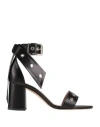 Roberto Serpentini Woman Sandals Black Size 6 Textile Fibers