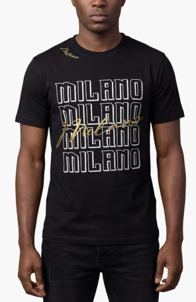 Roberto Vino Milano Front Slim Fit Tee In Black