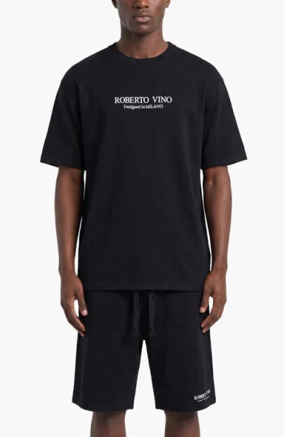 Roberto Vino Oversize Knitted Short Set In Black