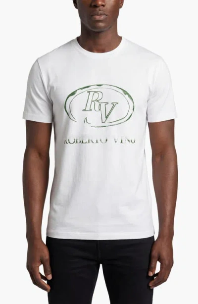 Roberto Vino Rv Front Circle Slim Fit Tee In White