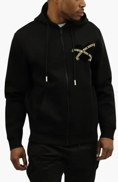 Roberto Vino The Heart Preimum Blend Zip Hoodie In Black