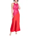Robertson + Rodeo Brayden Colorblocked Gown In Red