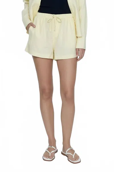 Robertson + Rodeo Daylight Linen Drawstring Short In Butter In Yellow