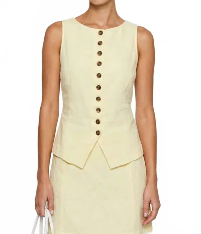 Robertson + Rodeo Weekend Away Linen Vest In Butter In Yellow
