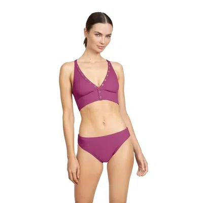 Robin Piccone Amy Bikini Bottom Women's Lotus Quick Dry Swimwear Jzz983 In Pink