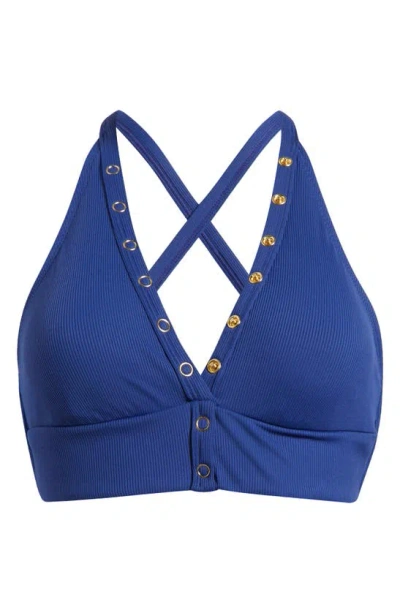 Robin Piccone Amy Halter Bikini Top In Blueberry