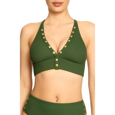 Robin Piccone Amy Halter Bikini Top In Green