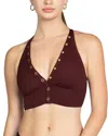 Robin Piccone Amy Halter Bikini Top In Red