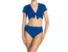 Robin Piccone Amy High Waist Bikini Bottom In Lapis In Blue