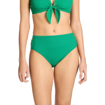 Robin Piccone Amy High Waist Bikini Bottoms In Green
