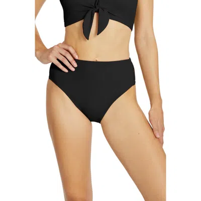 Robin Piccone Amy High Waist Bikini Bottoms In Black