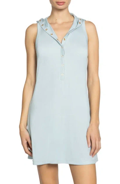 Robin Piccone Amy Hooded Cover-up Minidress In Cielo