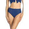 Robin Piccone Amy High Waist Bikini Bottoms In Blueberry