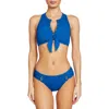 Robin Piccone Amy Side Tab Bikini Bottoms In Delphinium