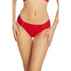Robin Piccone Amy Side Tab Bikini Bottoms In Rhubarb
