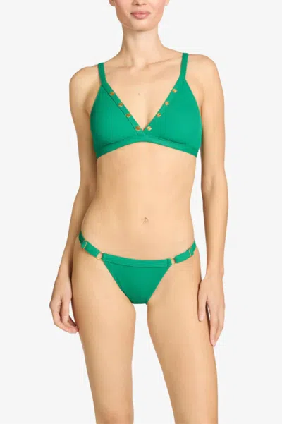 Robin Piccone Amy Triangle Bikini Top In Emerald In Green