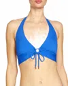 Robin Piccone Aubrey Halter Bikini Top In Blueberry In Blue