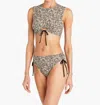 Robin Piccone Aubrey High Waist Bikini Bottom In Black Ivory In Black