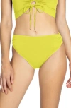 Robin Piccone Aubrey High Waist Bikini Bottoms In Yellow