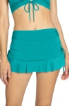 ROBIN PICCONE AUBREY RUCHED COVER-UP MINISKIRT