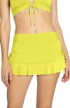 ROBIN PICCONE AUBREY RUCHED COVER-UP MINISKIRT