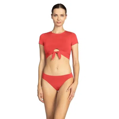 Robin Piccone Ava Bikini Bottom Women's Guava Swimwear Beach Jdm2793 In Red