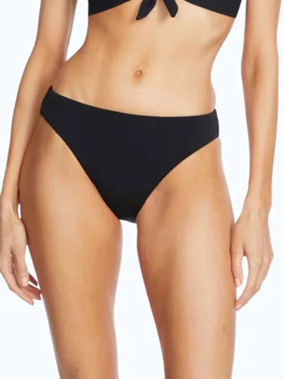Robin Piccone Ava Clean Finish Bikini Bottom In Black