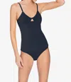 Robin Piccone Ava Cutout Tankini Top In Navy In Blue