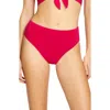 Robin Piccone Ava High Waist Bikini Bottoms In Rose