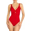 Robin Piccone Ava Knotted One Piece Swimsuit - Exclusive In Fiery Red