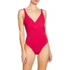 Robin Piccone Ava Knit One-piece Swimsuit In Rose