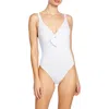 Robin Piccone Ava Knit One-piece Swimsuit In White