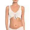 Robin Piccone Ava Knot Front Bikini Top In White