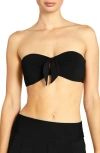 Robin Piccone Ava Knot Front Strapless Bikini Top In Black