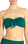 Robin Piccone Ava Knot Front Strapless Bikini Top In Malachite