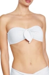 Robin Piccone Ava Knot Front Strapless Bikini Top In White