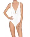 Robin Piccone Ava Plunge Underwire One-piece Swimsuit In White