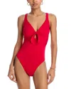 Robin Piccone Ava Knotted One Piece Swimsuit - Exclusive In Fiery Red