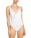 Robin Piccone Ava Knit One-piece Swimsuit In White