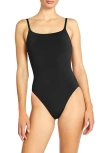 Robin Piccone Ava Lace-up One-piece Swimsuit In Black