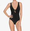 Robin Piccone Ava Plunge One Piece Swimsuit In Black